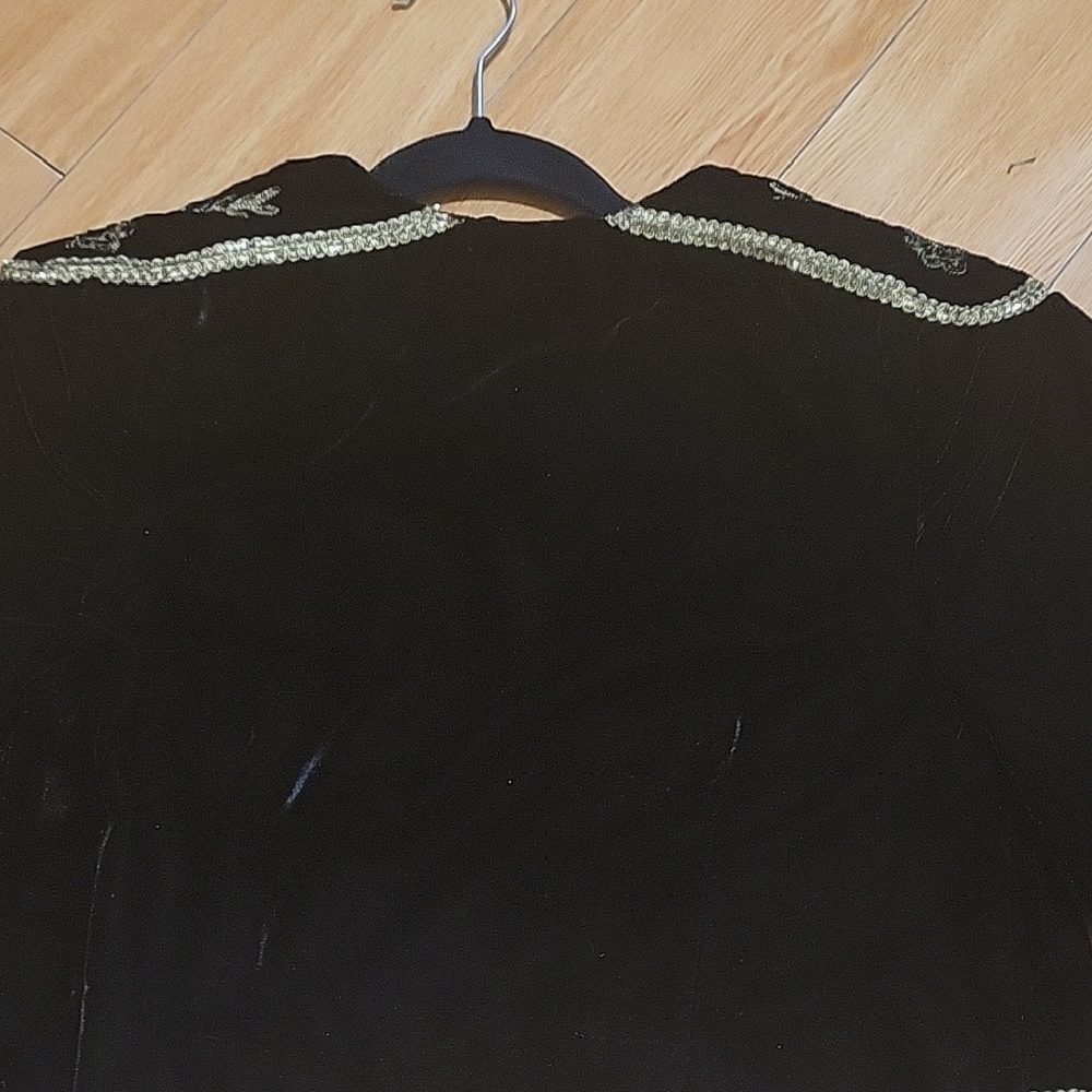 Free People Black and Gold Embroidered Velvet Jacket - Picture 14 of 15
